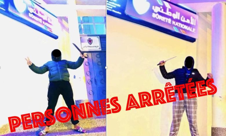 نشرا صورهما بأسلحة بيضاء أمام دائرة أمنية.. اعتقال شخصين بالبيضاء