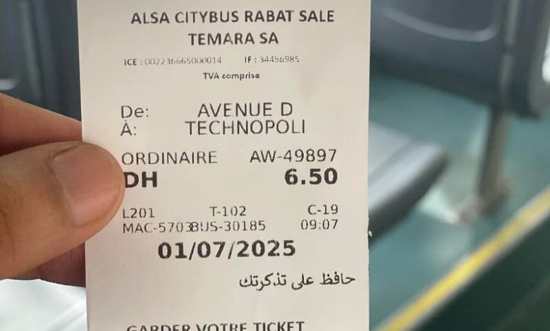 بعد الطرامواي.. “طوبيسات” سلا – الرباط ترفع تسعيرة تذاكرها بـ50 سنتيما