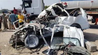مصرع 9 أشخاص وإصابة 11 آخرا في حادث سير مروع بمصر