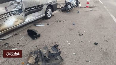 حادث سير بطيط مليل يتسبب في أضرار لمركبتي الدرك الملكي(صور)